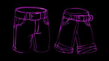 Neon frame effect, Belt Indicates accessories that enhance outfits on black background video