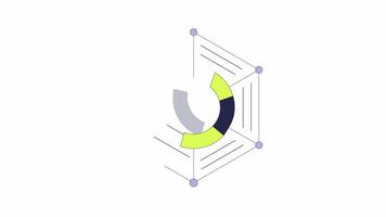 matriz círculo diagrama marca de verificação 2d objeto animação. circular rede rosquinha torta gráfico desenho animado 4k , alfa canal. radial gráfico malha. rosquinha infográficos animado plano item em branco fundo video