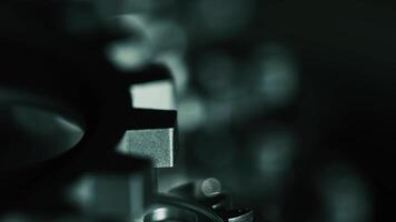 Macro View Abstract Industrial Mechanic Turning of Clock Gears video