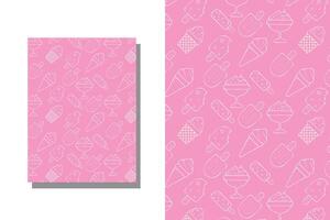 Handraw ice cream background vector