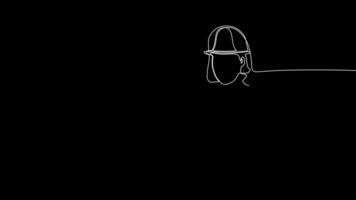 A flowing line drawing of architects at the construction site reviewing project designs with their team. video