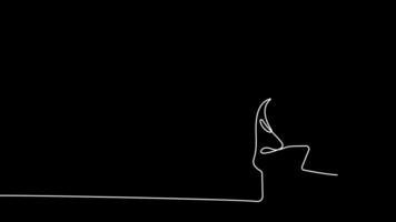 One-line art showing an architect leading a team through a discussion of blueprints at a job site. video