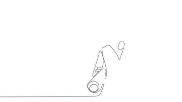 A flowing line drawing of architects at the construction site reviewing project designs with their team. video