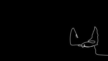 One-line art showing an architect leading a team through a discussion of blueprints at a job site. video