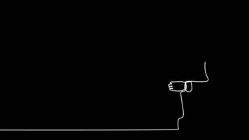 One-line art showing an architect leading a team through a discussion of blueprints at a job site. video