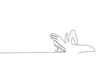 Animated drawing of continuous line draw architect meeting at construction site to talk blueprint design to team member. Building architecture concept. Single line animation. High quality 4k footage video