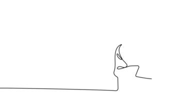 One-line art showing an architect leading a team through a discussion of blueprints at a job site. video