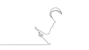 One continuous line drawing showing architects and their team going over blueprints at the construction site. video