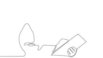 A flowing line drawing of architects at the construction site reviewing project designs with their team. video