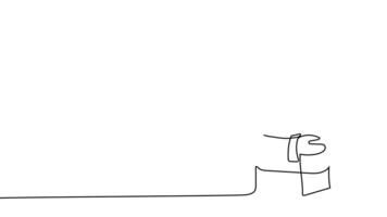 One-line art showing an architect leading a team through a discussion of blueprints at a job site. video