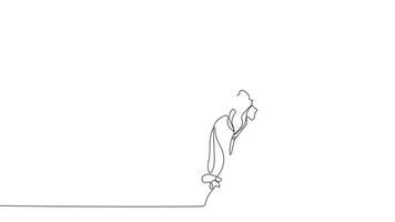 A flowing line drawing of architects at the construction site reviewing project designs with their team. video