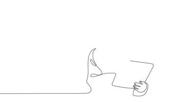 Minimalist single-line sketch of architects and builders collaborating at a construction site to review plans. video