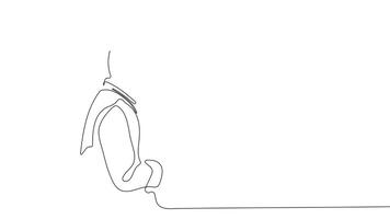 Smooth continuous line illustration of an architect and construction team collaborating over design blueprints. video