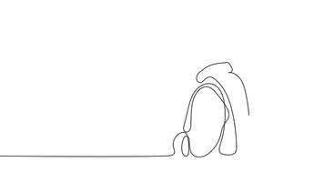 Smooth continuous line illustration of an architect and construction team collaborating over design blueprints. video