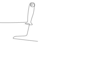 continuous line draw of set of painter tools video