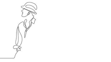 A flowing line drawing of architects at the construction site reviewing project designs with their team. video
