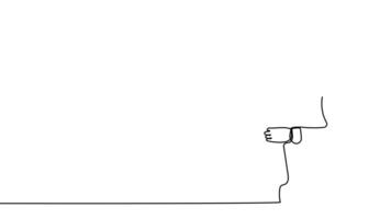One-line art showing an architect leading a team through a discussion of blueprints at a job site. video