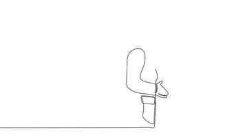 Smooth continuous line illustration of an architect and construction team collaborating over design blueprints. video