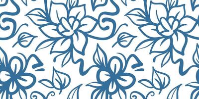 Hand drawn simple abstract flowers print. Trendy collage pattern. Fashionable template for fabric design. vector