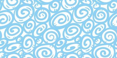 Spiral circle isolated on white background. Monochrome geometric seamless pattern. Simple flat graphic hand drawn illustration. vector