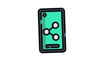 Animated connect, data sharing, link symbol, network share, share icon button video