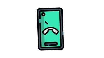 Animation missed call with smartphone icon. Smartphone feature themed video