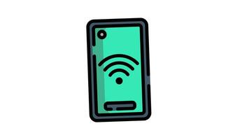 Animation wifi hotspot with smartphone icon. Smartphone feature themed video