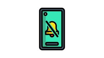 Animated silent mode and silence mobile phone icon. Smartphone feature themed video