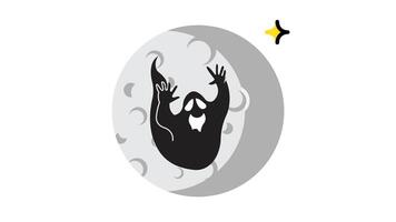 Animated ghost icon flying in mystic with moon video