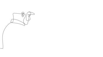 Animated self drawing of continuous line draw building foreman controlling video