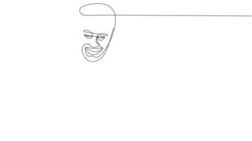 Animated self drawing of continuous line draw building foreman controlling video