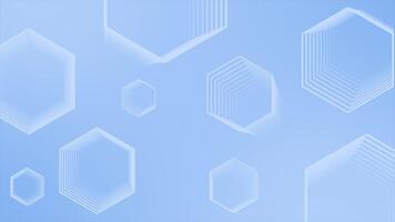 Royal blue color simple and classy slowly moving 3d hexagonal shapes minimal geometrical background for presentation video
