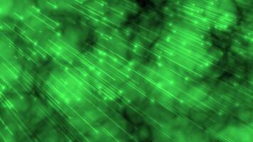 Green color glowing shooting star cloud textured abstract design loop able particles background video