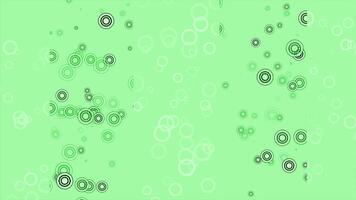 Green color different circular geometrical shapes moving, modern futuristic background video