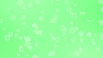 green color slowly moving elegant and simple flowers with square shapes geometrical background, floral pattern modern background video