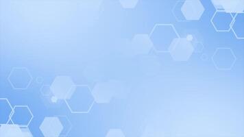 Royal blue color simple and classy slowly moving hexagonal shapes minimal geometrical background for presentation video