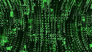 Digital technology speed connect Green color particles background, cyber nano information, abstract communication, innovation future tech data modern background video