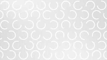 White color randomly rotating c shaped futuristic geometrical background video