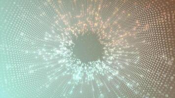 multicolor glowing shooting stars with circular dots 3D tunnel hi-tech design futuristic background video