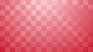 Red color small falling particles with light rays check pattern modern design geometrical background video