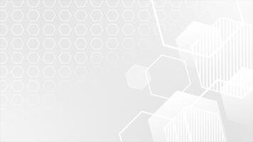 White color slowly moving hexagonal shapes modern design geometrical background video