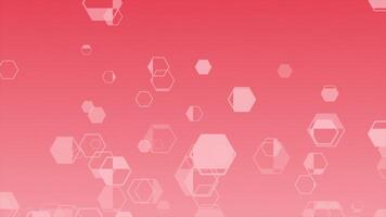 Red color slowly moving upward hexagon shape with check pattern modern design geometrical background video
