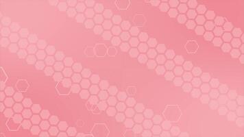 Red color moving hexagonal shape modern futuristic geometrical background video