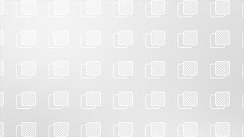 White color simple and clean square shapes with moving parallel lines modern design geometrical background video