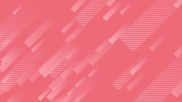 Red color diagonally moving rectangular shapes with parallel lines modern design geometrical background video