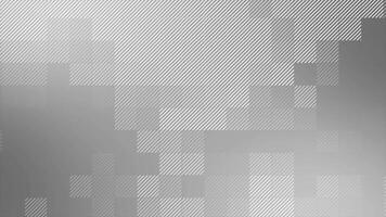 White and Black color appearing and disappearing square shapes with moving parallel lines modern design geometrical background video