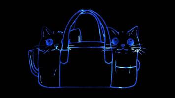 Neon frame effect, Tote Bag Represents casual and practical fashion on black background video