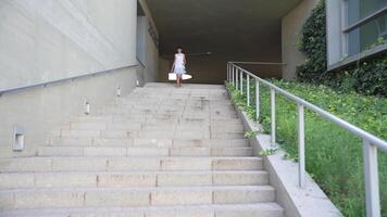 An Elegant Stairway Leading to a Modern Architectural Entrance Designed for All Users video