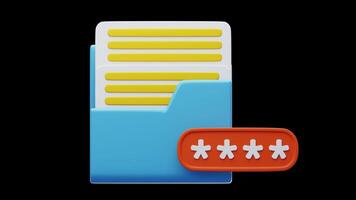 3D Animation of Folder Password video