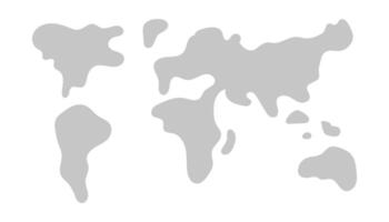 A gray silhouette of a world map on a white background. Silhouette of continents. vector